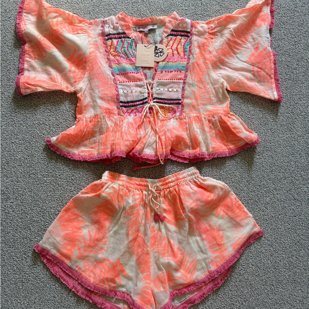 NWT Piti Cuiti Colorful Boho Two-Piece Set